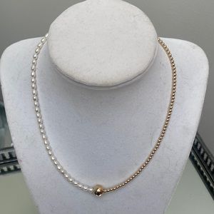 Freshwater pearl and gold filled necklace